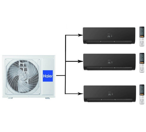 Мульти сплит-система на 3 комнаты Haier Flexis Super Match 3U70S2SR5FA/AS25S2SF2FA-B*3шт
