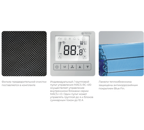 Канальный фанкойл до 12 кВт Royal Clima MACS-I-D120P4K