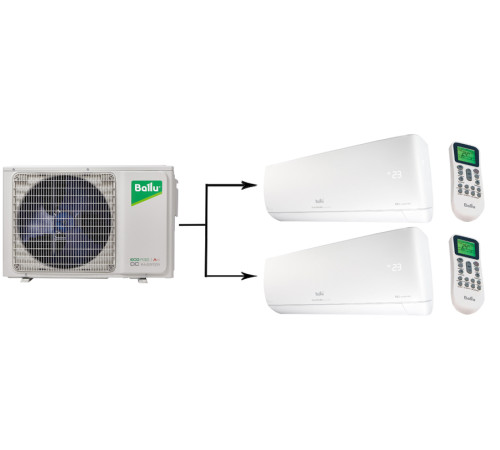 Мульти сплит-система на 2 комнаты Ballu Free Match ERP R32 BA2OI-FM-14HN8/BSUI-FM-07HN8/BSUI-FM-09HN8/EU