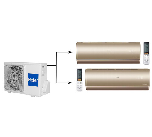 Мульти сплит-система на 2 комнаты Haier Jade Super Match 2U50S2SM1FA-3/AS25S2SJ1FA-G/AS50S2SJ1FA-G