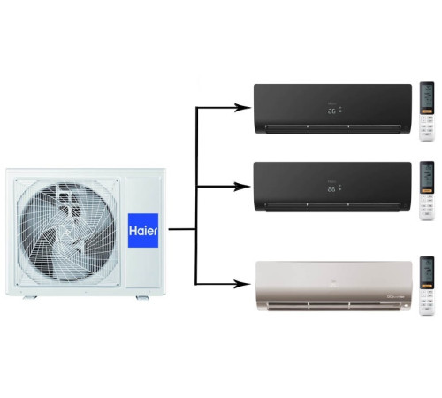Мульти сплит-система на 3 комнаты Haier Flexis Super Match 3U70S2SR5FA/AS25S2SF2FA-G/AS25S2SF2FA-B*2шт