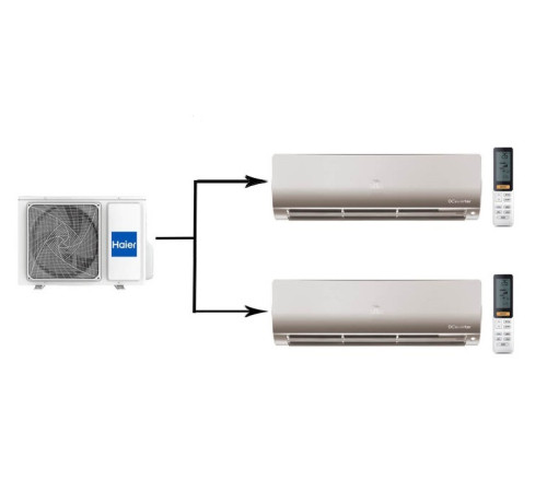 Мульти сплит-система на 2 комнаты Haier Flexis Super Match 2U50S2SM1FA-3/AS25S2SF2FA-G/AS35S2SF2FA-G