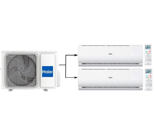 Мульти сплит-система на 2 комнаты Haier Leader Super Match 2U40S2SM1FA/AS07TS6HRA-M/AS09TS6HRA-M
