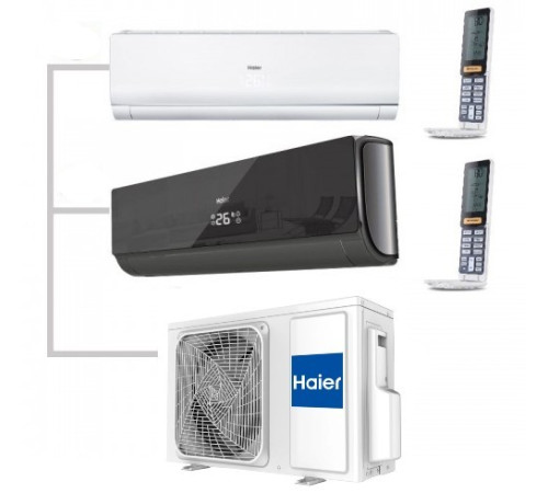 Мульти сплит-система на 2 комнаты Haier Lightera Super Match 2U40S2SM1FA/AS09NS6ERA-W/AS09NS6ERA-B
