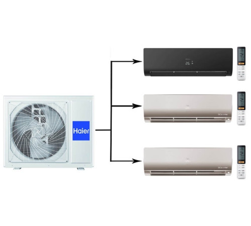 Мульти сплит-система на 3 комнаты Haier Flexis Super Match 3U70S2SR5FA/AS25S2SF2FA-B/AS25S2SF2FA-G*2шт