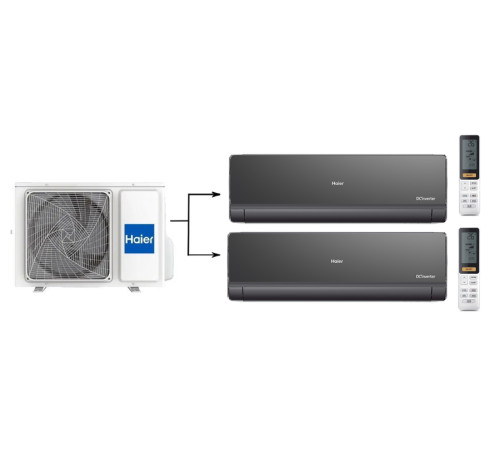 Мульти сплит-система на 2 комнаты Haier Lightera 2U40S2SM1FA/AS09NS6ERA-B*2шт