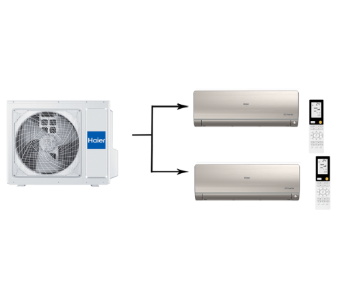 Мульти сплит-система на 2 комнаты Haier Leader Super Match 2U50S2SM1FA-3/AS35S2SF2FA-G*2шт