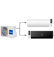 Мульти сплит-система на 2 комнаты Haier Flexis Super Match 2U40S2SM1FA/AS25S2SF1FA-B/AS25S2SF1FA-W