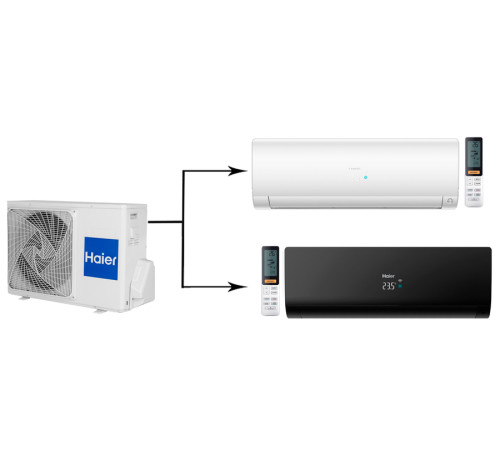 Мульти сплит-система на 2 комнаты Haier Flexis Super Match 2U40S2SM1FA/AS25S2SF1FA-B/AS25S2SF1FA-W