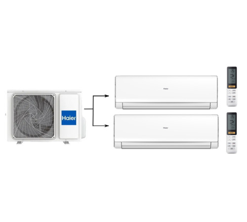 Мульти сплит-система на 2 комнаты Haier Lightera 2U40S2SM1FA/AS09NS6ERA-W*2шт