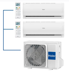 Мульти сплит-система на 2 комнаты Haier LEADER Super Match 2U50S2SM1FA-3/AS09TS6HRA-M*2шт