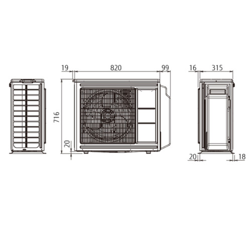Внешний блок мульти сплит-системы на 3 комнаты Fujitsu Free match  AOYG18KBTA3