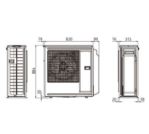 Внешний блок мульти сплит-системы на 4 комнаты Fujitsu Free match  AOYG30KBTA4