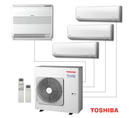 Внешний блок мульти сплит-системы на 4 комнаты Toshiba RAS-4M27G3AVG-E