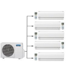 Мульти сплит-система на 5 комнат Panasonic Free Multi CU-5E34PBD/CS-E9RKDW*5шт