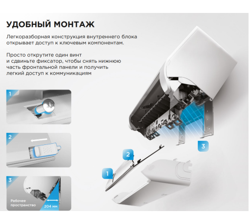 Настенный внутренний блок мульти-сплит системы Midea Easy MMES1S-12FRN8G1