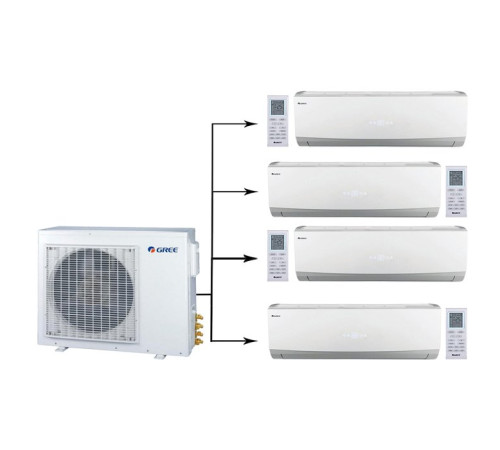 Мульти сплит-система на 4 комнаты Gree Free Match GWHD(28)NK3KO(LCLH)/GWH(09)QB-K3DNC2G/I*4